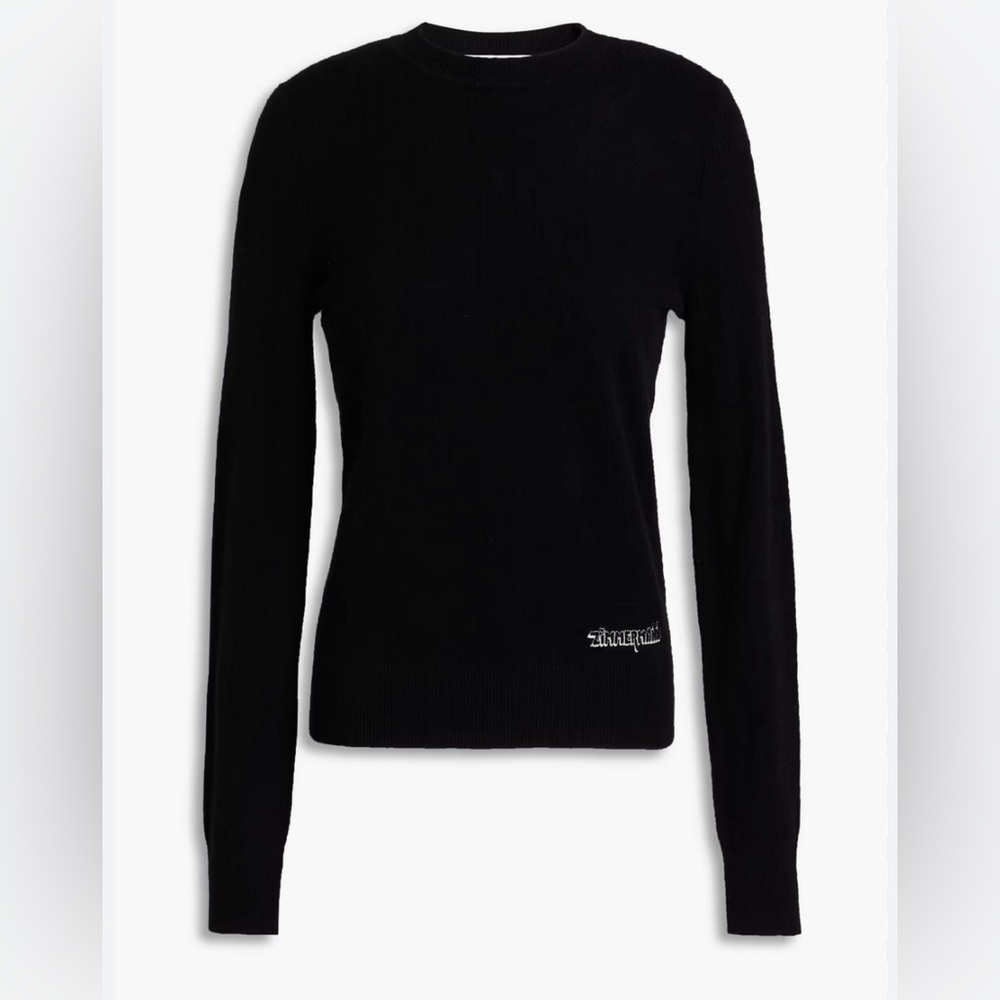 Zimmermann Black Cashmere Sweater with Logo